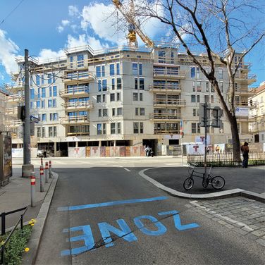 Rohbau-Ansicht vom Projekt Wiener Stadtoase