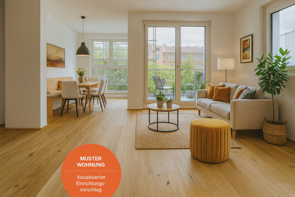 Wohnzimmer - visualisierte Einrichtung