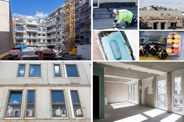 Collage: Baufortschritt 