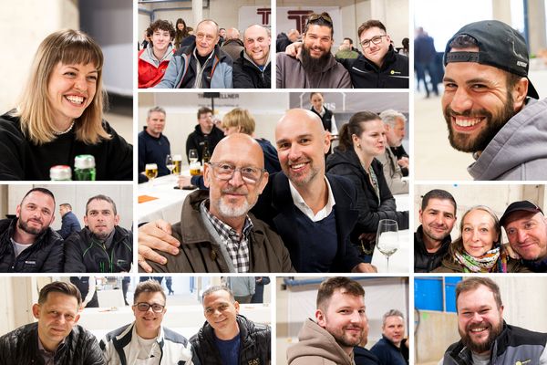 Collage: Projektbeteiligte bei Gleichenfeier