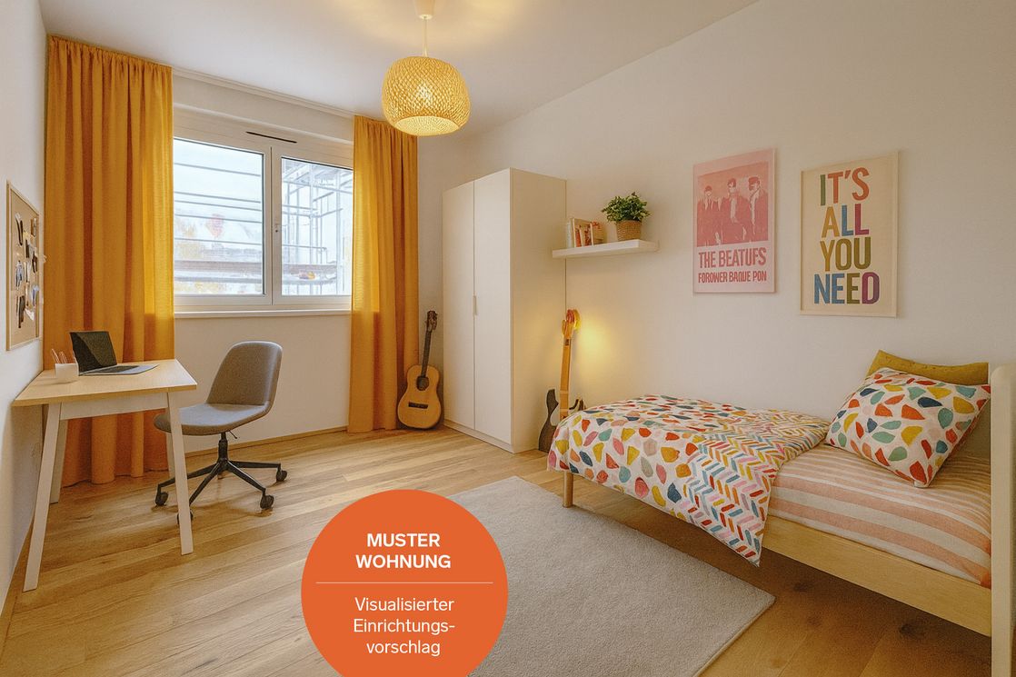 Jugendzimmer - visualisierte Einrichtung