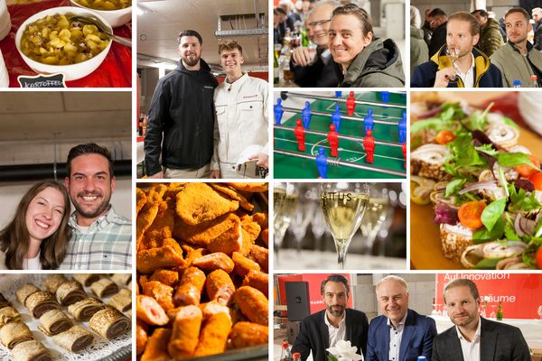 Gäste der Gleichenfeier und Buffet