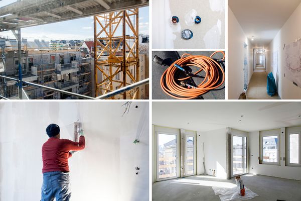 Collage: Baufortschritt 
