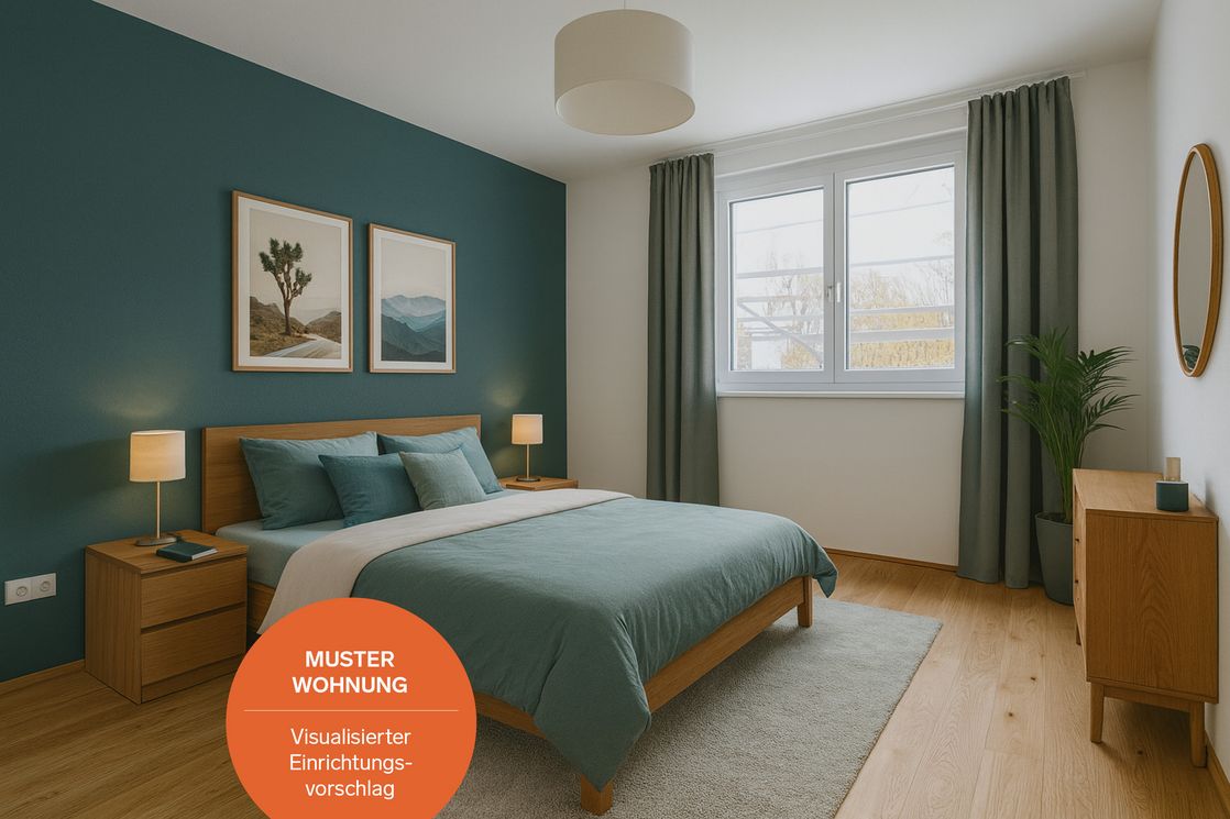 Schlafzimmer - visualisierte Einrichtung
