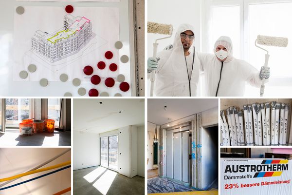 Collage: Baufortschritt 