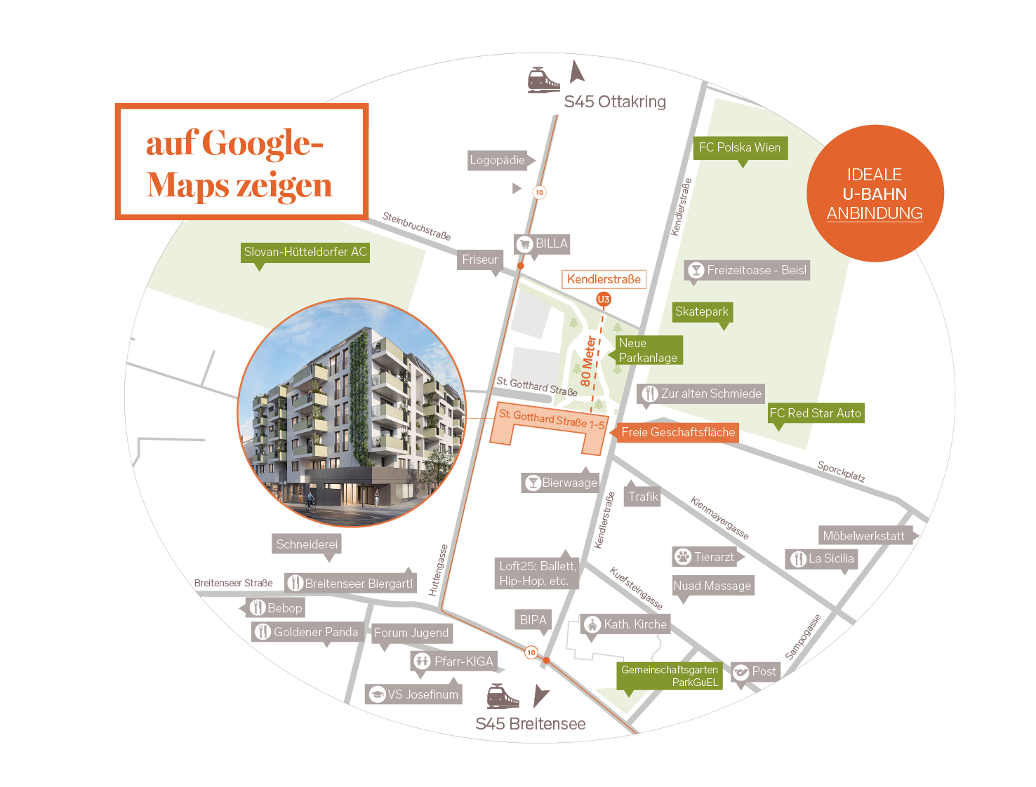 Wohnen in St. Gotthard Google Map